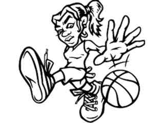  Basketball Girl Dribbler_ M B 1 Decal Proportional
