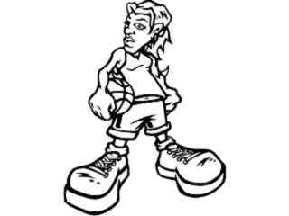  Basketball Girl Looker_ M B 1 Decal Proportional