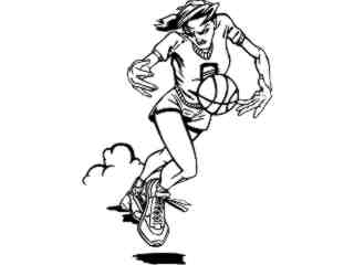  Basketball Girl Run_ M B 1 Decal Proportional