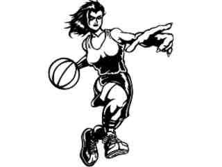  Basketball Girl Runner_ M B 1 Decal Proportional