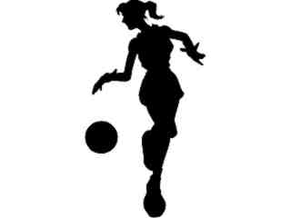  Basketball Girl Shadow_ M B 1 Decal Proportional
