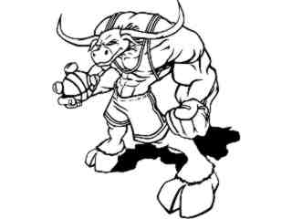  Basketball Steer Longhorn_ M B 1 Decal Proportional
