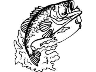  Bass Hooked Decal Proportional
