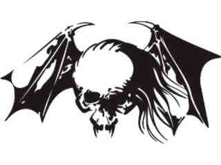  Bat Skull Decal Proportional