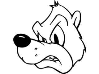  Bear Head Cartoon_ M B 1 Decal Proportional