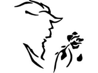 Beast With Rose Decal Proportional
