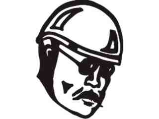  Biker Dude Head_ M M 1 Decal Proportional