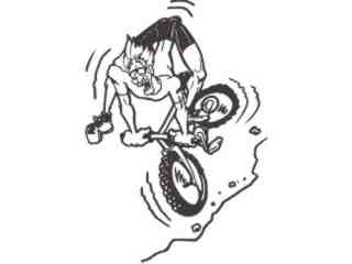  Biker Falling Decal Proportional