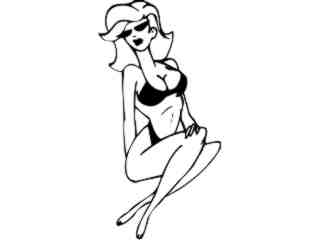  Bikini Babe Decal Proportional