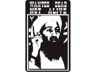 Bin Laden Wanted Dead Decal Proportional