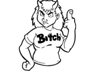  Bitch Horns Finger_ G D G Decal Proportional