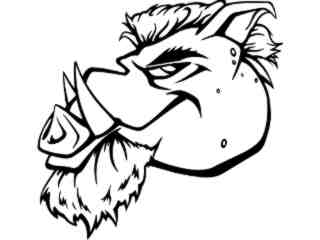  Boar Hog Head 1_ M B 1 Decal Proportional