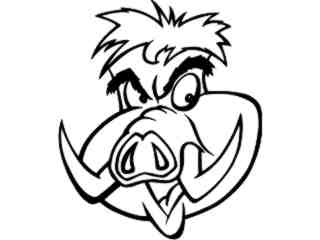  Boar Hog Head 2_ M B 1 Decal Proportional