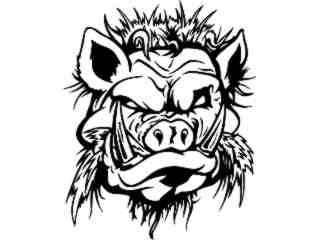  Boar Hog Head 3_ M B 1 Decal Proportional