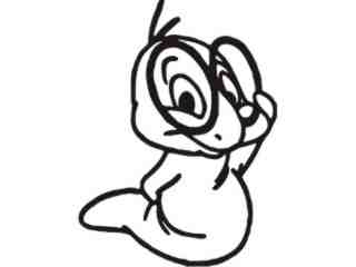  Book Worm Decal Proportional