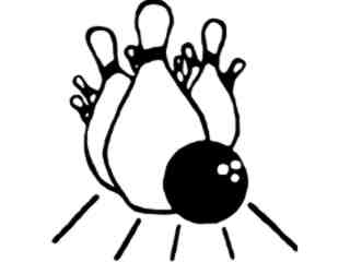  Bowling Pins Silhouette Decal Proportional