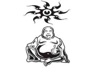  Budda Thumbs Up Sun Decal Proportional