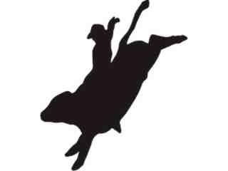  Bull Rider Silhouette_ C U 1 Decal Proportional