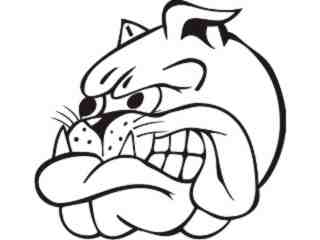  Bulldog Head Growl Decal Proportional