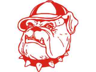  Bulldog Mascot Decal Proportional