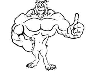  Bulldog Muscle Thumb_ M B 1 Decal Proportional