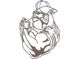  Bulldog Muscles Decal Proportional