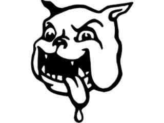  Bulldog Tongue Out Decal Proportional