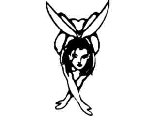  Butterfly Gir Fairy Bend Over Decal Proportional