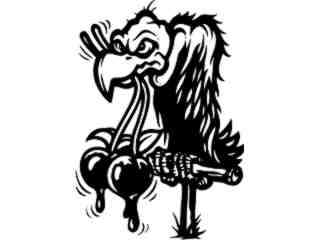  Buzzard With Cherries Decal Proportional