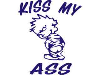  Calvin Kiss My Ass Decal Proportional