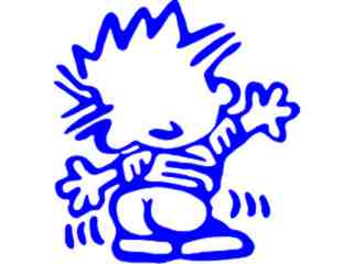  Calvin Mooning Kid Decal Proportional