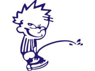 Calvin Pisser Grin Decal Proportional