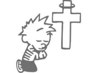  Calvin Praying Decal Proportional