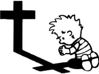  Calvin Praying 2 Decal Proportional