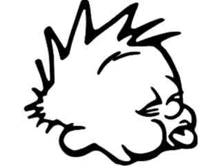  Calvin Tongue Out Decal Proportional