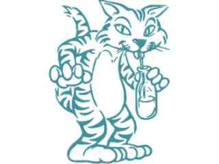  Cat Slurping Decal Proportional