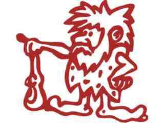  Cave Man Club Decal Proportional