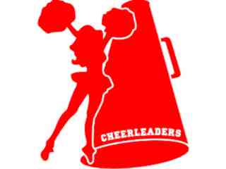  Cheerleader Megaphone Decal Proportional