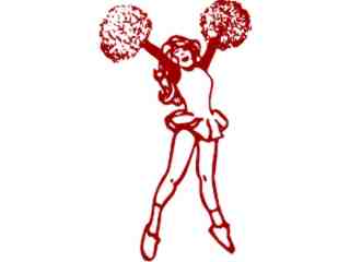  Cheerleader Poms Up Decal Proportional