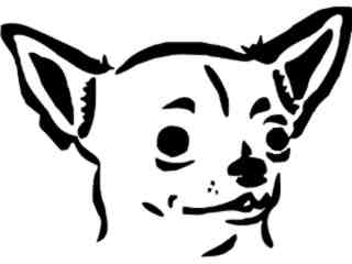  Chihuahua Head Decal Proportional