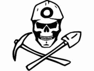  Coal Miner Skull 1 Decal Proportional