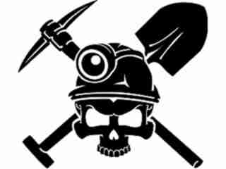  Coal Miner Skull 2 Decal Proportional