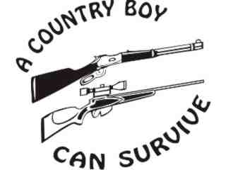  Country Boy Can Survive Cowboy Decal Proportional