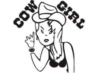  Cow Girl Decal Proportional
