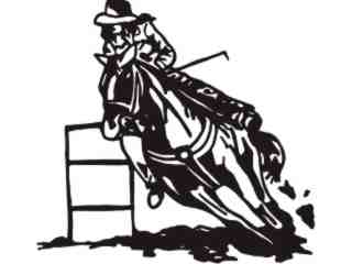  Cow Girl Barrel Race_ C U 1 Decal Proportional