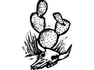  Cow Skull Cactus Decal Proportional