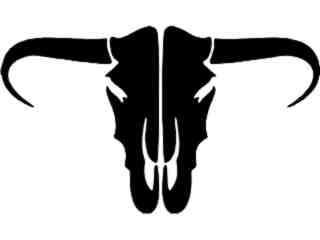  Cow Skull Silhouette Decal Proportional