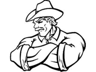  Cowboy Arms Crossed_ M B 1 Decal Proportional