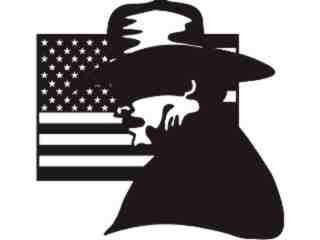  Cowboy Flag Decal Proportional