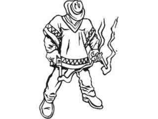  Cowboy Guns Decal Proportional